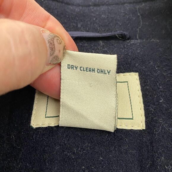 VTG LL Bean Peacoat Navy Blue Wool Cashmere Blend Nautical Preppy Womens 14 - Picture 8 of 15